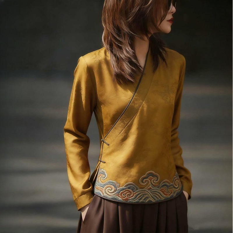 Women'S Formal Wear Blouse - Chinese Style Women's Blouses Printed Vintage