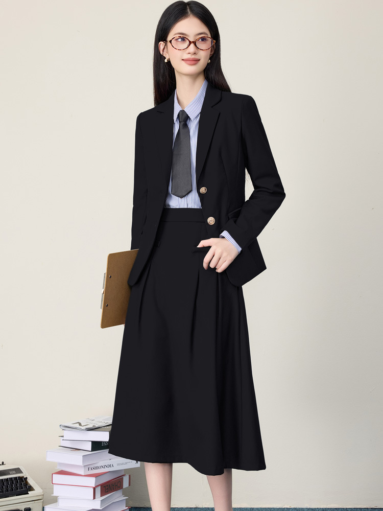 Women'S Formal Wear Petite - Black suit skirt set for women,