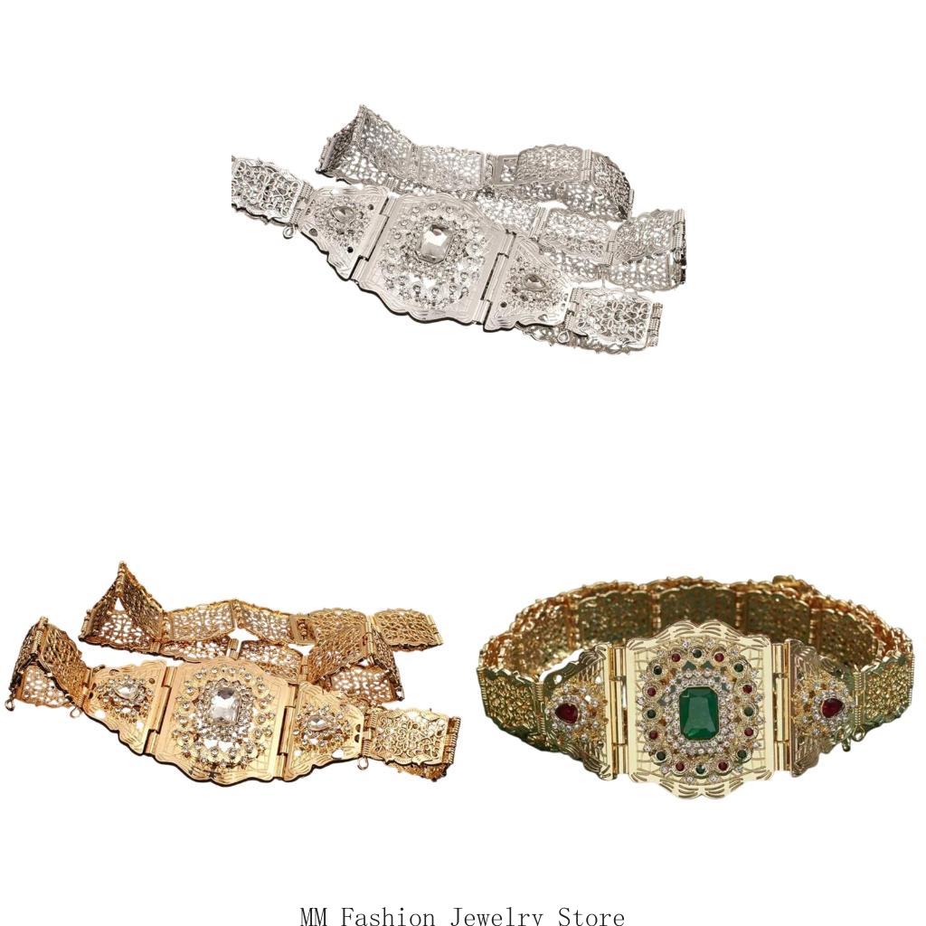 Women Formal Wear Look - Ornate Metal Waist Belt for Formal