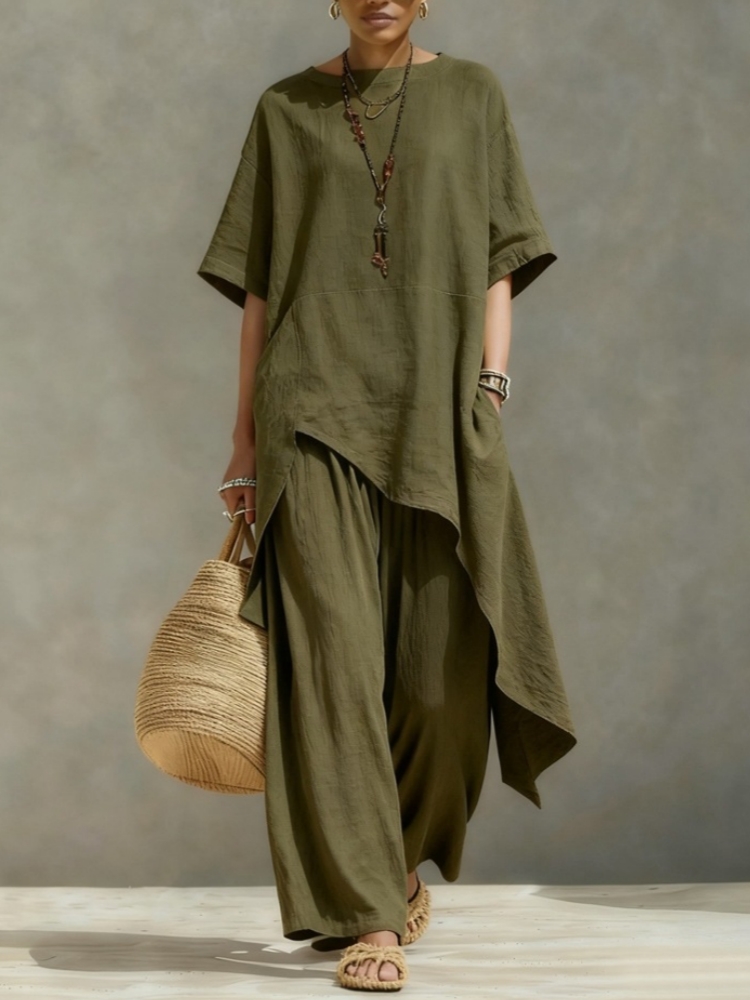 Women Cotton Linen Pant Sets 2 - Women'S Formal Wear Blouse ulasan dan harga