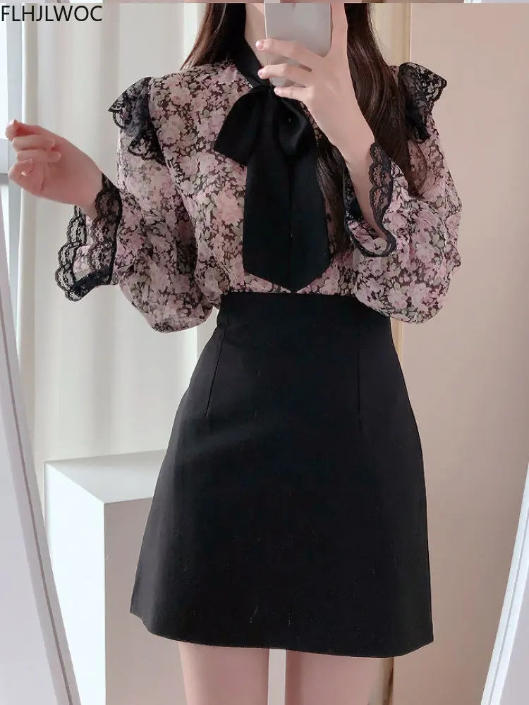 Retro Vintage Black Lace Bow T - Formal Wear Japan Women ulasan dan harga