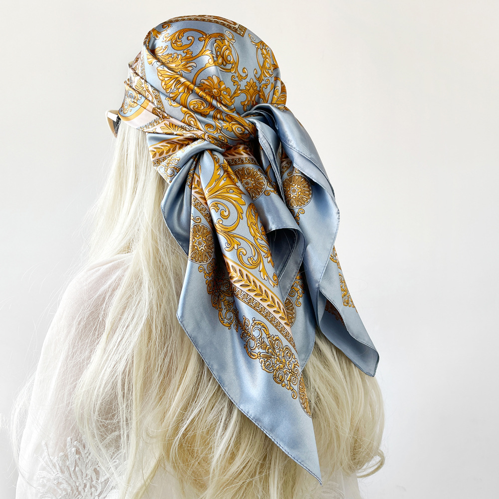 Silk Shawl Satin Square Scarf  - Scarf Silk Neck ulasan dan harga