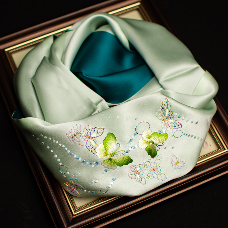 Pure Silk Suzhou Embroidery Sc - Scarf Silk Neck ulasan dan harga