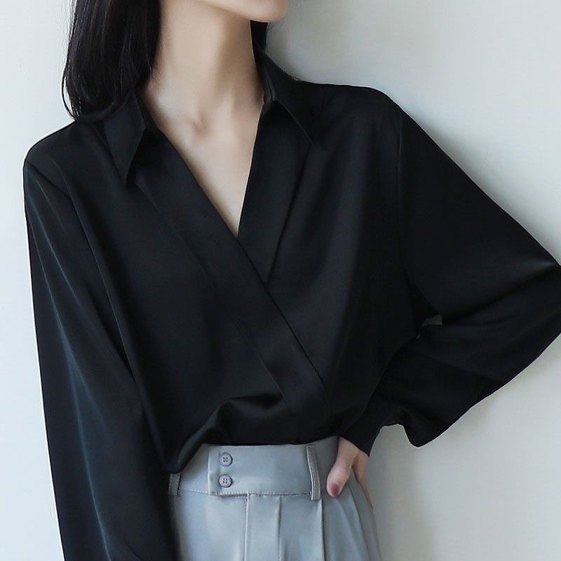 Gidyq Women Black Chiffon Shir - Women'S Formal Wear Blouse ulasan dan harga