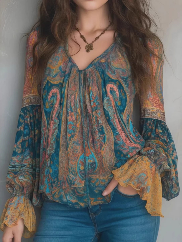 Ethnic Women Vintage Bohemian  - Women'S Formal Wear Blouse ulasan dan harga