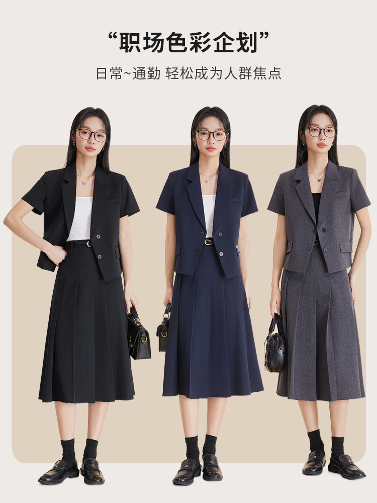 Gray women's suit set for autu - Women'S Formal Wear Petite ulasan dan harga