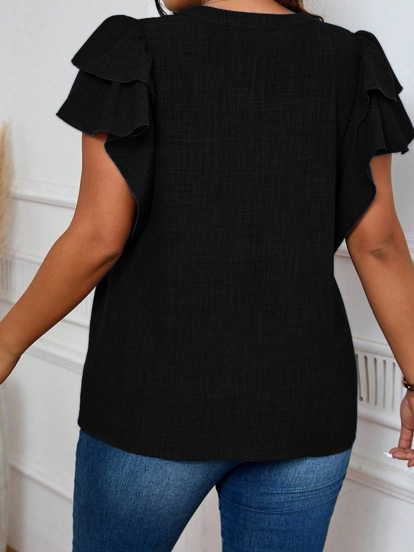 Women's Plus-Size Elegant Tier - Women'S Formal Wear Blouse ulasan dan harga
