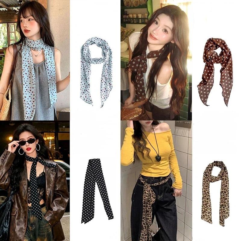 Polka Dot Floral Print Silk Sc - Scarf Silk Neck ulasan dan harga