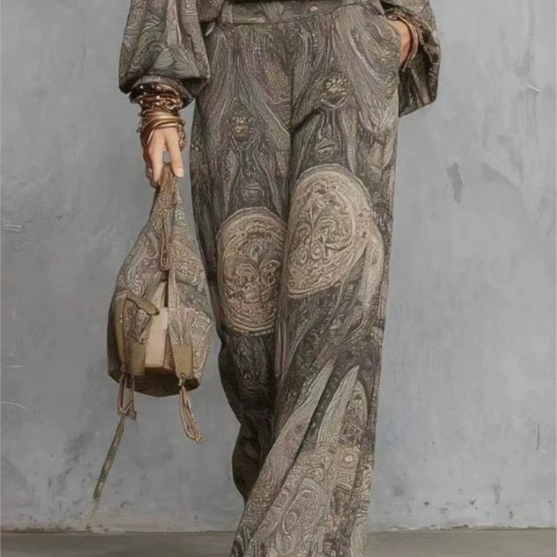 Boho Paisley Print Two-Piece S - Women'S Formal Wear Blouse ulasan dan harga