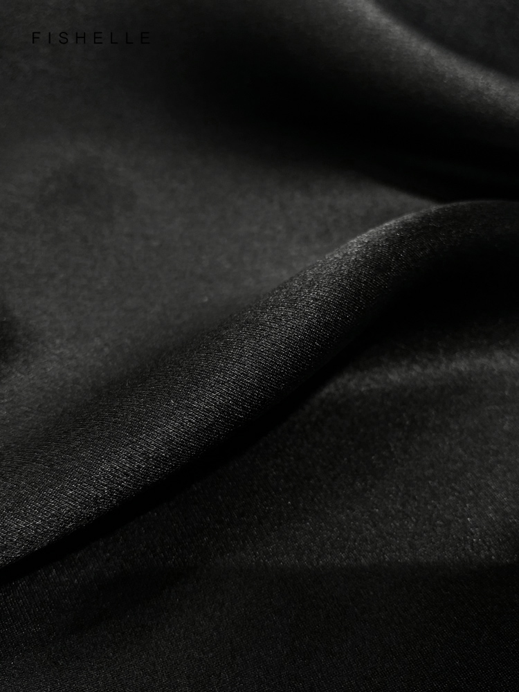 Solid color black pure silk sc - Scarf Silk Neck ulasan dan harga